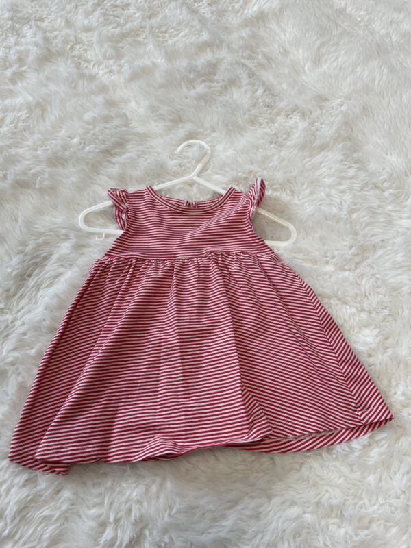 M&S S/S Red Striped Dress, 0-3M