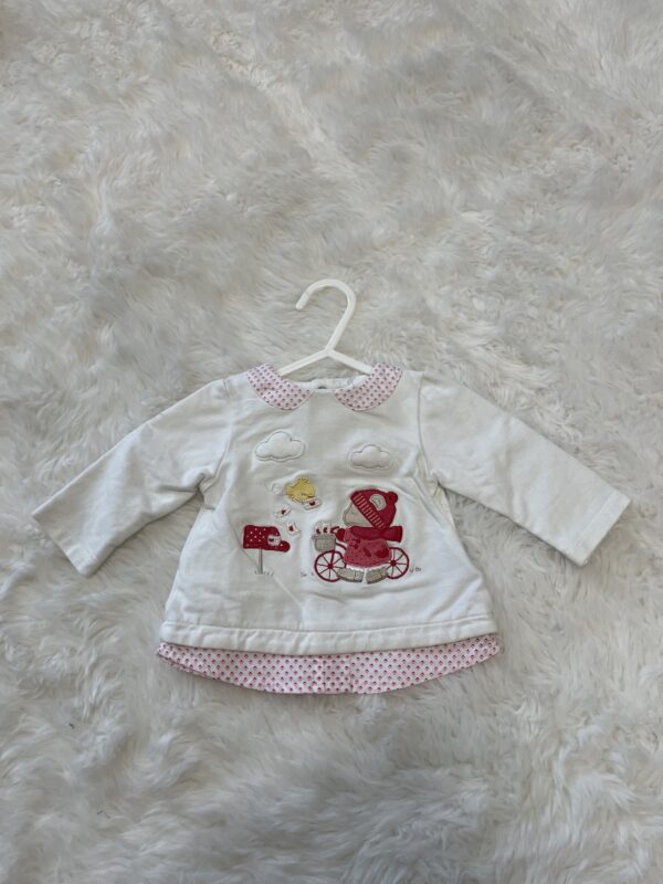 Mayoral L/S Collared Jumper With Bear on a Bike Motif, 1-2M