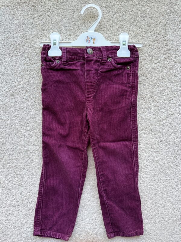 John Lewis, Purple Cord Trousers, 2Y