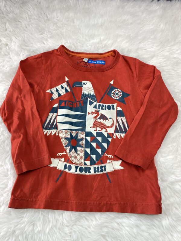 M&S Do Your Best Shield Motif L/S T-Shirt, 2-3Y