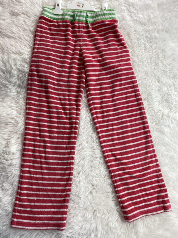 Boden Red Striped Towelling Trousers*some pulls, 9Y