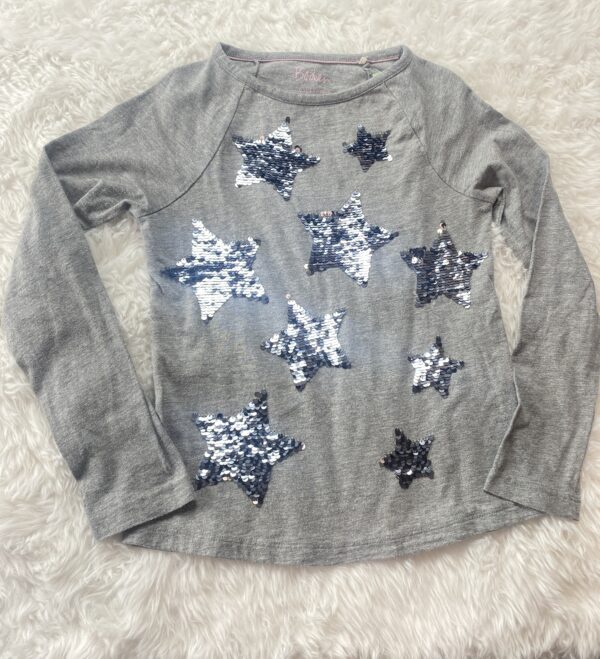 Boden Sequin Star L/S T-Shirt, 8-9Y