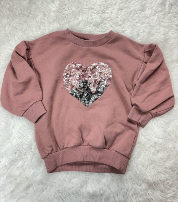 Next Sequin Heart Sweatshirt, 4Y