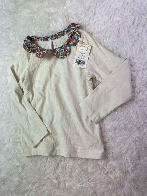 Boden Floral Collared L/S T-Shirt, 3-4Y, BNWT