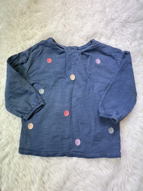 Blue L/S Spot Top, 12-18M