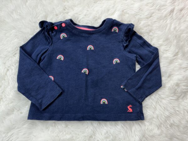 Joules L/S Blue Rainbow Top, 1Y