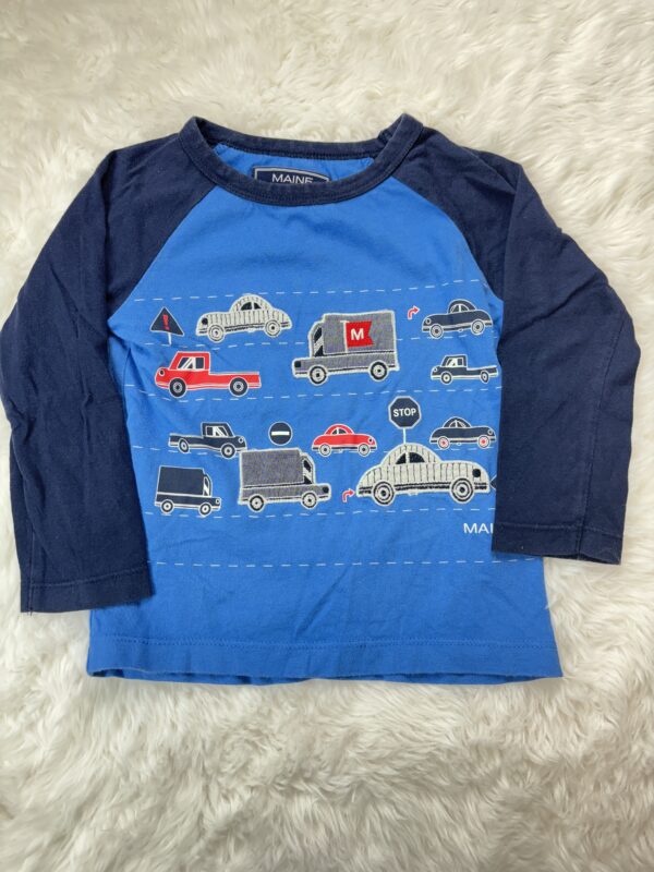Maine L/S Blue Vehicle Top, 18-24M