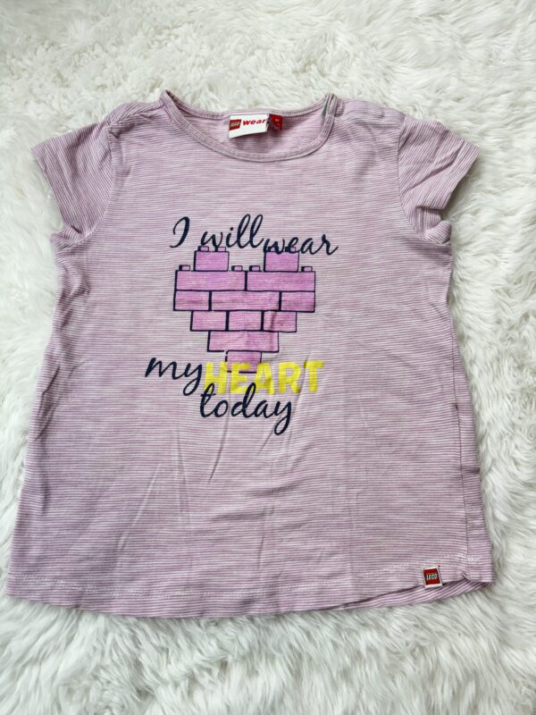 Pink Lego Heart T-Shirt, 4Y, *Small Mark