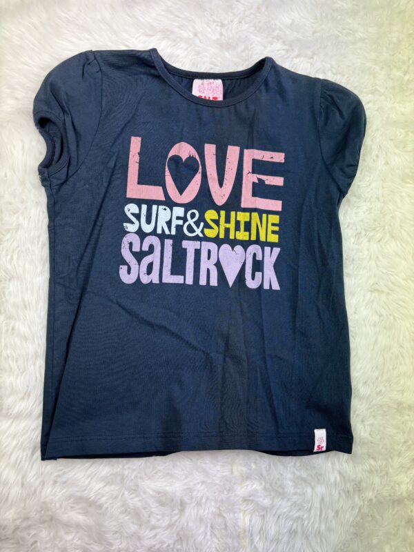 Saltrock Navy Slogan T-Shirt, 5-6Y, EUC