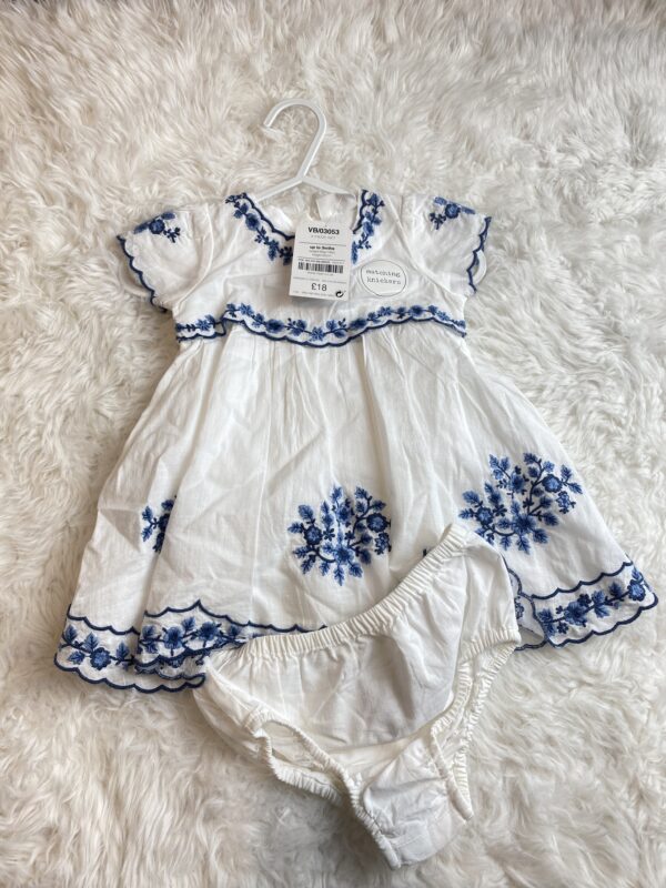 Next Dress & Frilly Pants, 0-3M