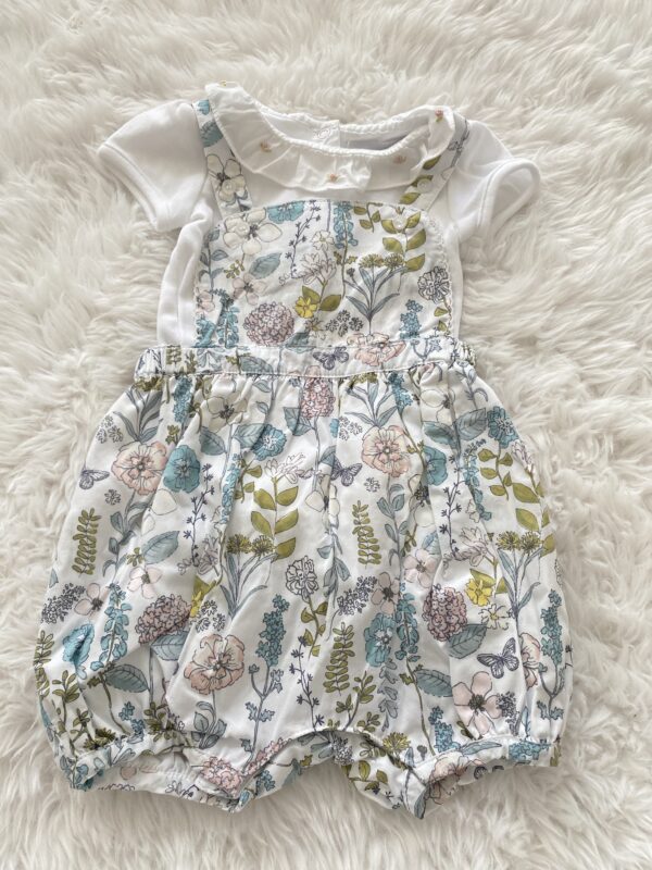 John Lewis Heirloom Romper & Top Set, 0-3M, EUC