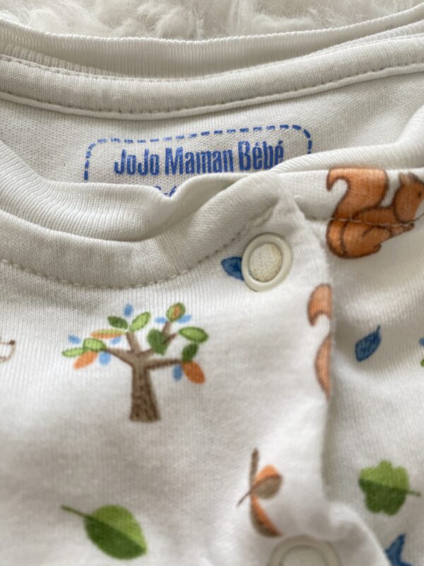 JoJo Sleepsuit* marked on top button, 3-6M - Image 2