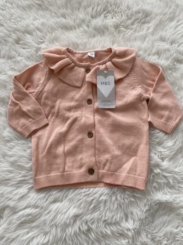 M&S Peach Cardigan, 3-6M, BNWT