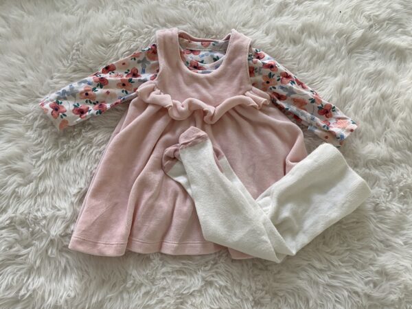 M&S Dress, Top & Tights Set, Newborn