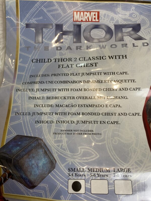 Marvel Thor Costume, 3-4Y, EUC - Image 2