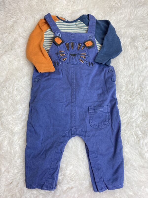 Next Dungarees & Bodysuit, 3-6M