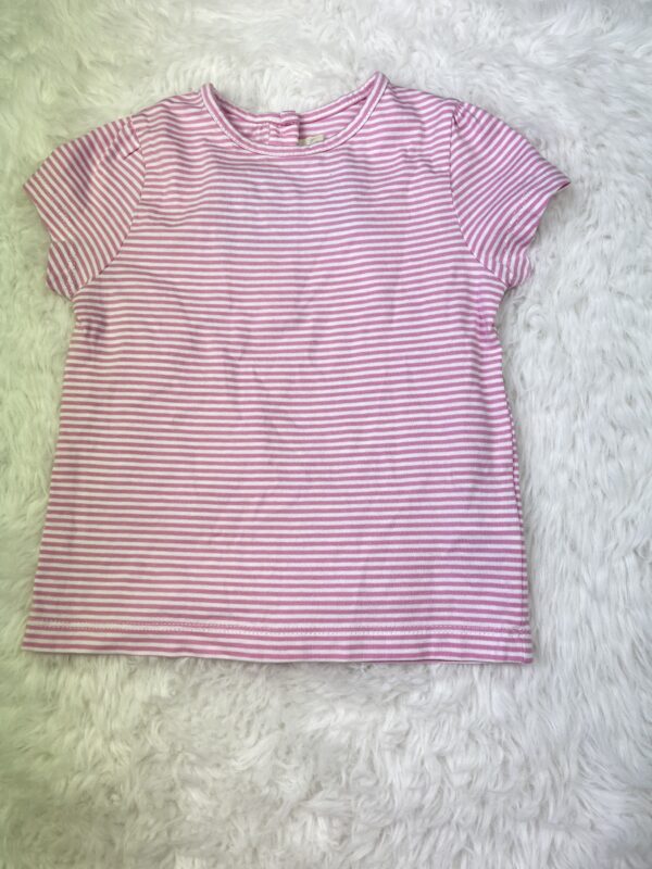 JoJo Pink Striped T-Shirt, 6-12M, BNWT