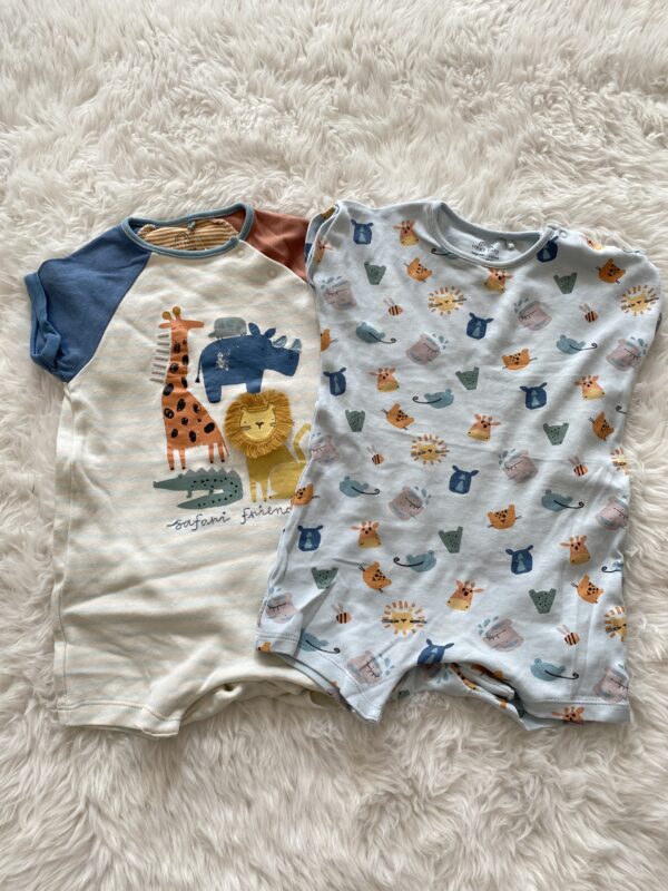 Next Set of 2 Animal Rompers, 6-9M