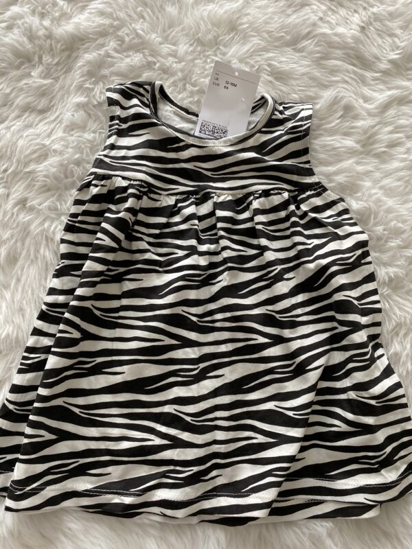H&M Zebra Striped Dress, 12-18M, BNWT