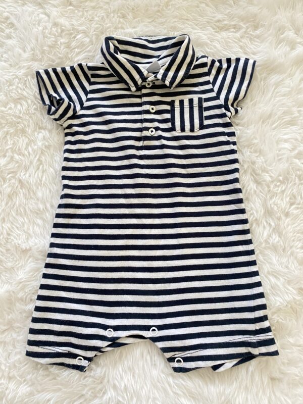 White Company Striped Romper*lightwashwear, 3-6M