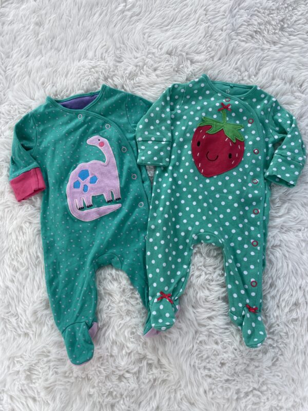 Next Set of 2 Sleepsuits*washwear, 0-1M