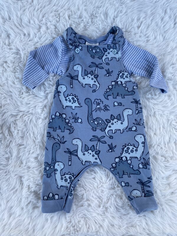 Next Dinosaur Dungarees & Bodysuit Set, 0-3M