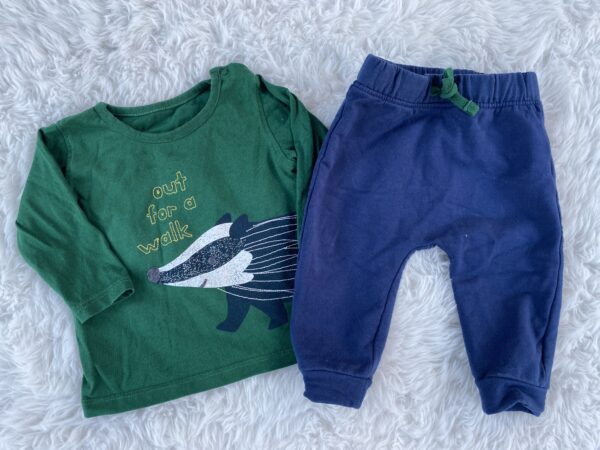 M&S Badger Top & Joggers Set, 3-6M