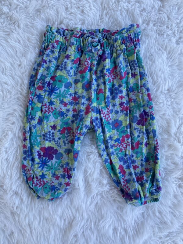 Next Linen Floral Trousers, 3-6M