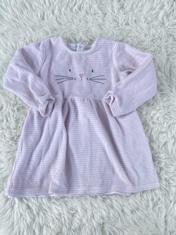 Next Velour Cat Dress, 9-12M