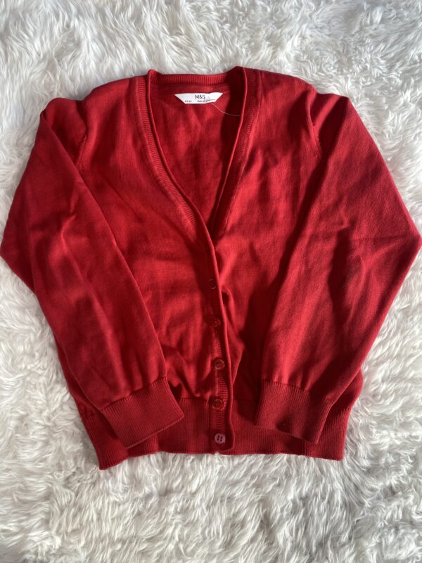 M&S Red Cardigan, 8-9Y