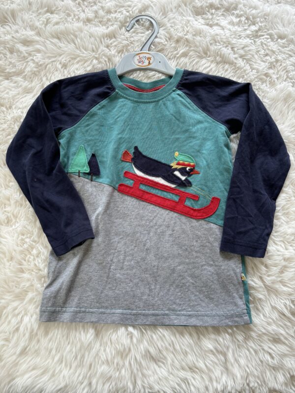Frugi Penguin T-Shirt* small mark on elbow, 5-6Y