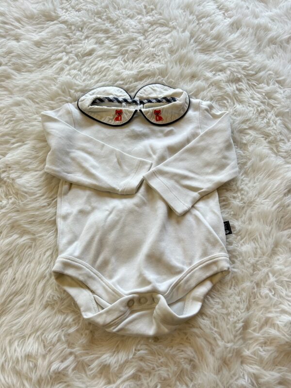 JoJo Peter Pan Collar Fox Bodysuit, 3-6 Months