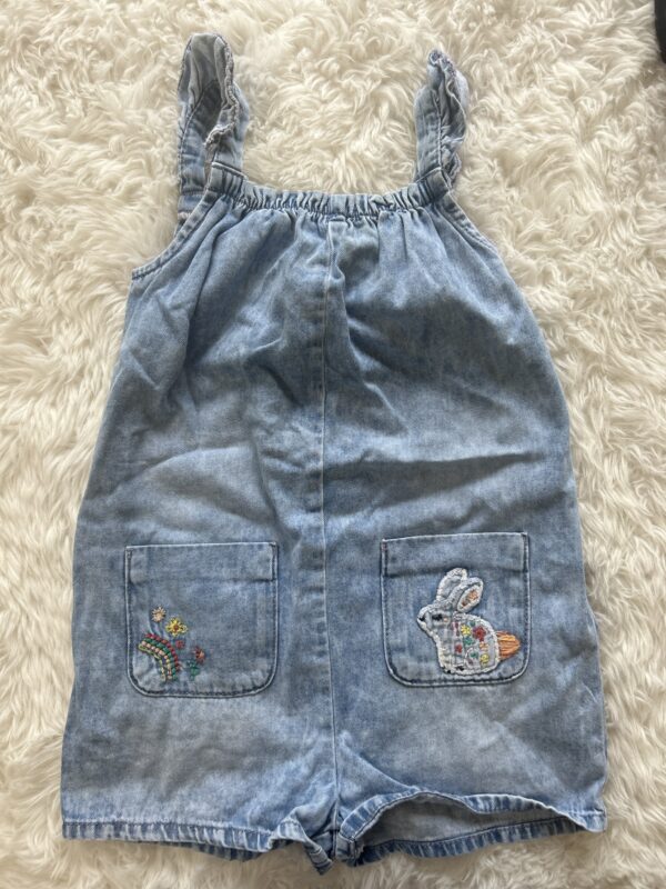 Next Short Dungarees With Rabbit Motif, 2-3Yrs