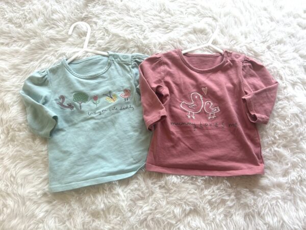 M&S Set of 2 L/S Tops, 0-3M