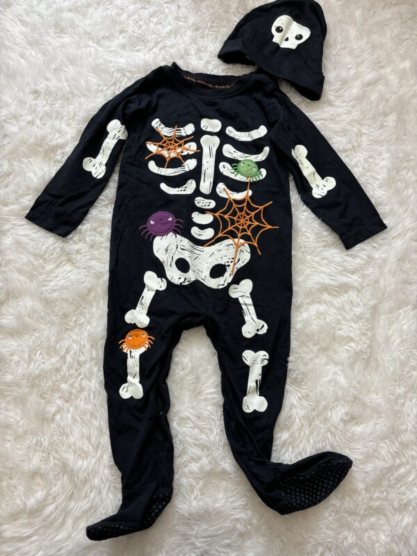 Skeleton Sleepsuit with Hat, 12-18M