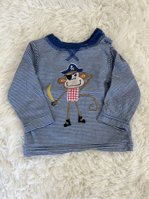 J.Lewis Monkey Pirate L/S Top, 0-3M