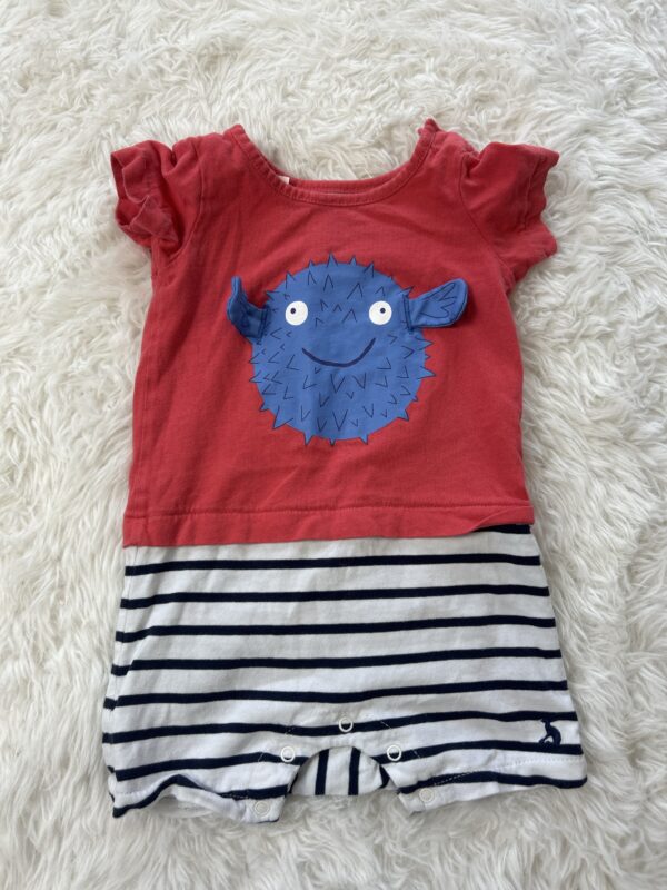 Joules Puffa Fish Romper, 3-6M