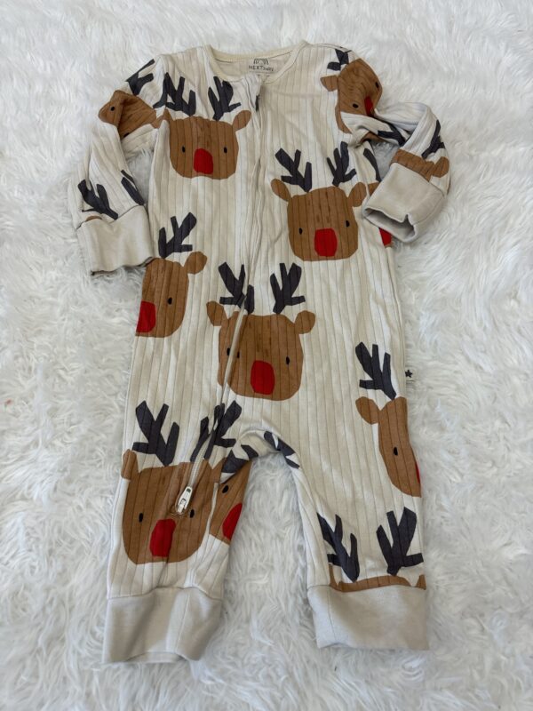 Next Reindeer Sleepsuit, 3-6M