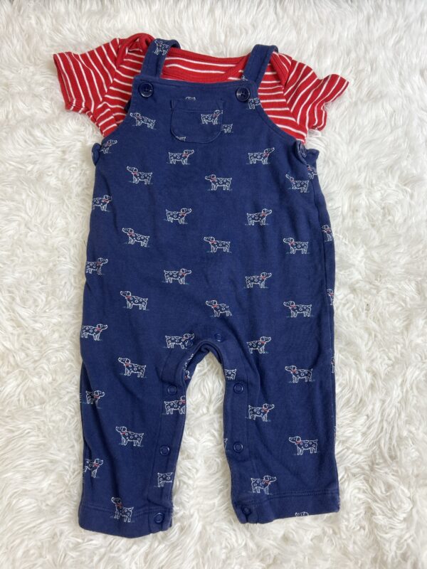 John Lewis Dungarees & Bodysuit Set, 6-9M