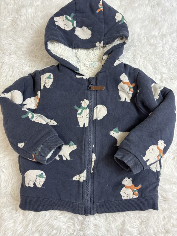 John Lewis Fleece Lined Polar Bear Jacket, 2-3Y