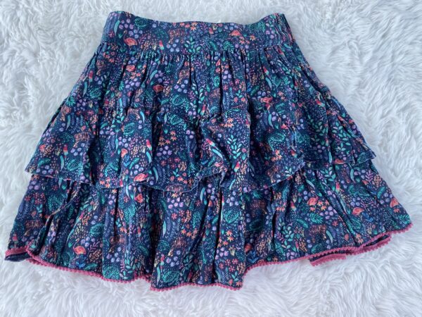 Fatface Blue & Turquoise Floral Skirt*washwear, 10-11Y