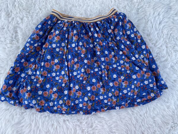 Fatface Blue & White Floral Skirt, 9-10Y