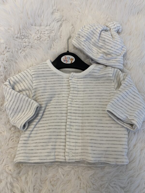 M&S Cardigan & Hat, 0-1M