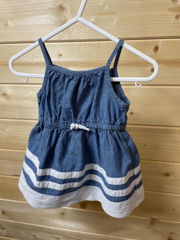 Carters Strappy Denim Effect Dress, 6 Months