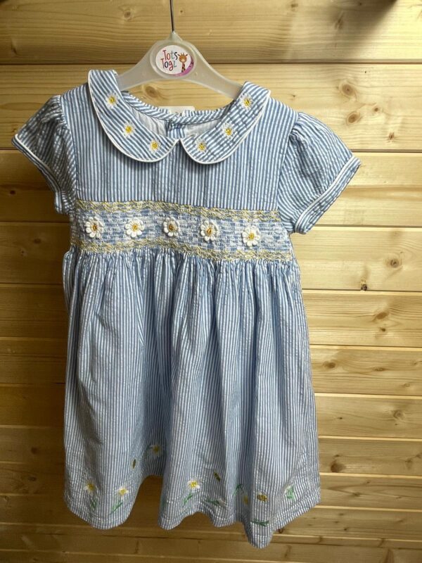 Jojo Stripes & Daisies Dress, 4-5 Years