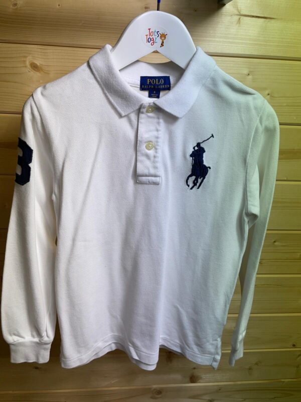 Ralph Lauren White L/S Polo Shirt, 6 Years